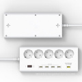 EU Plug 5 Ports Outlet Surge Protector Power Stirp с 4 X 5V / 2.4A 1 X 12V USB Super Charger